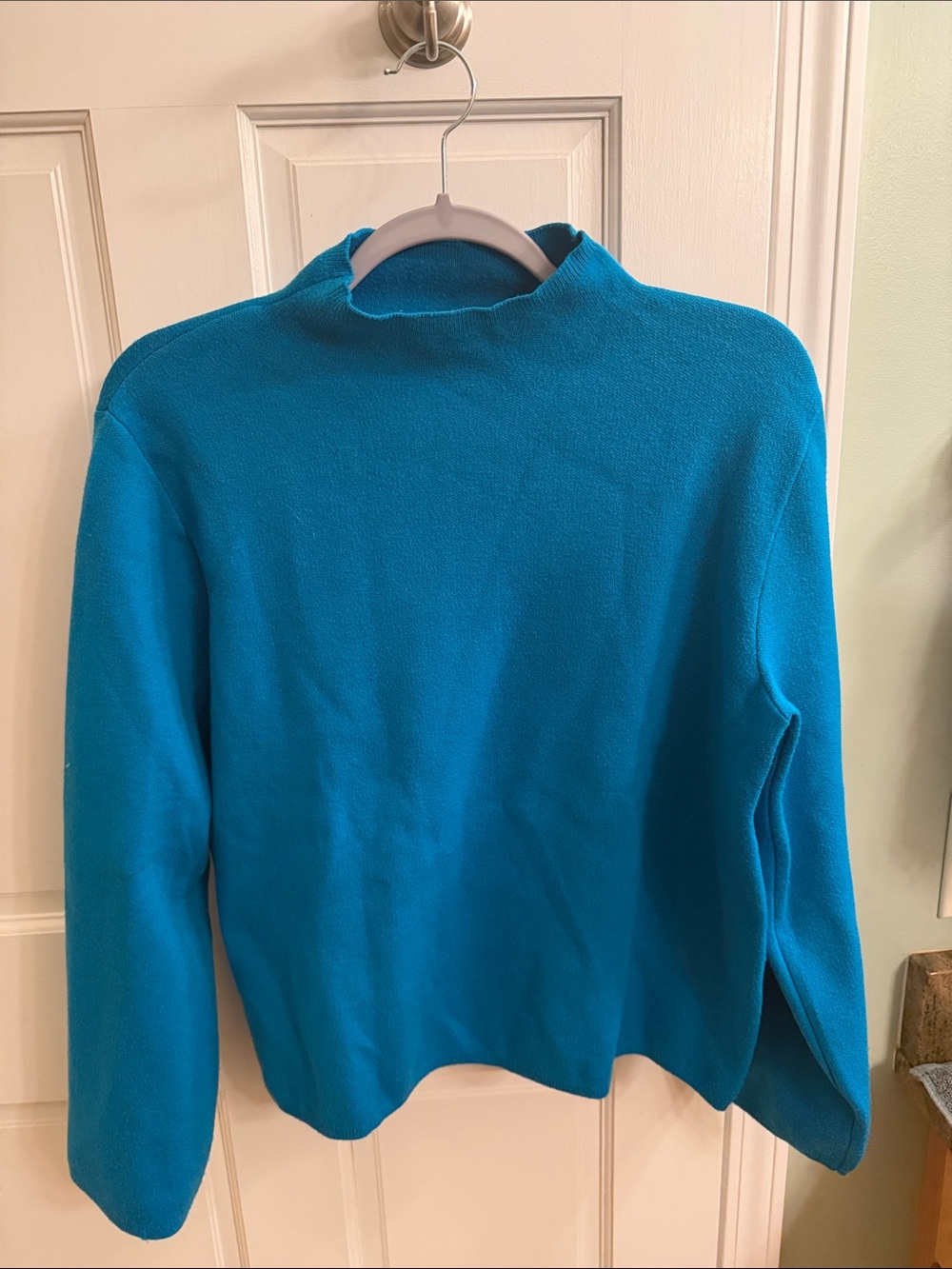 Ann Taylor Teal Mock Neck Sweater